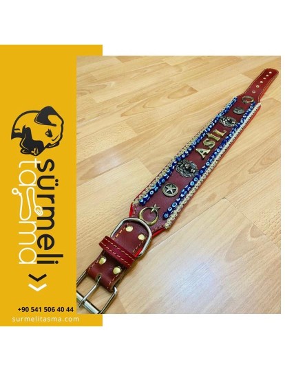 İsteğinize Özel İsimli Hakiki Manda Derisi Kangal Köpek Tasması 3 Boyut Harfler 1. Sınıf