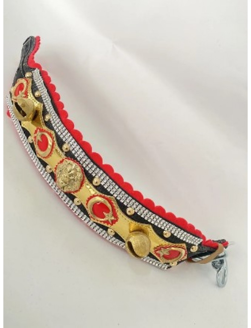 Kangal Köpek Tasması 2 Zilli Aslan Başlı Ay Yıldızlı 1. Sınıf Dayanıklı