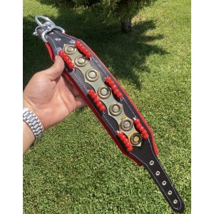 Hakiki Deri Boncuklu Kangal Köpek Tasması 60 Cm