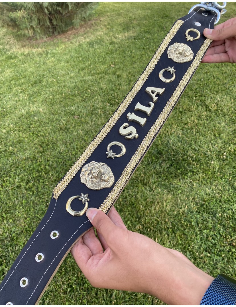 Kangal Köpek Tasması İsteğinize Özel İsimli 3 Boyut Harf Hakiki Deri