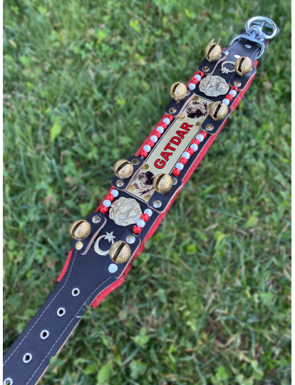 İsteğinize Özel İsimli Hakiki Deri Kangal Köpek Tasması 8 Zilli