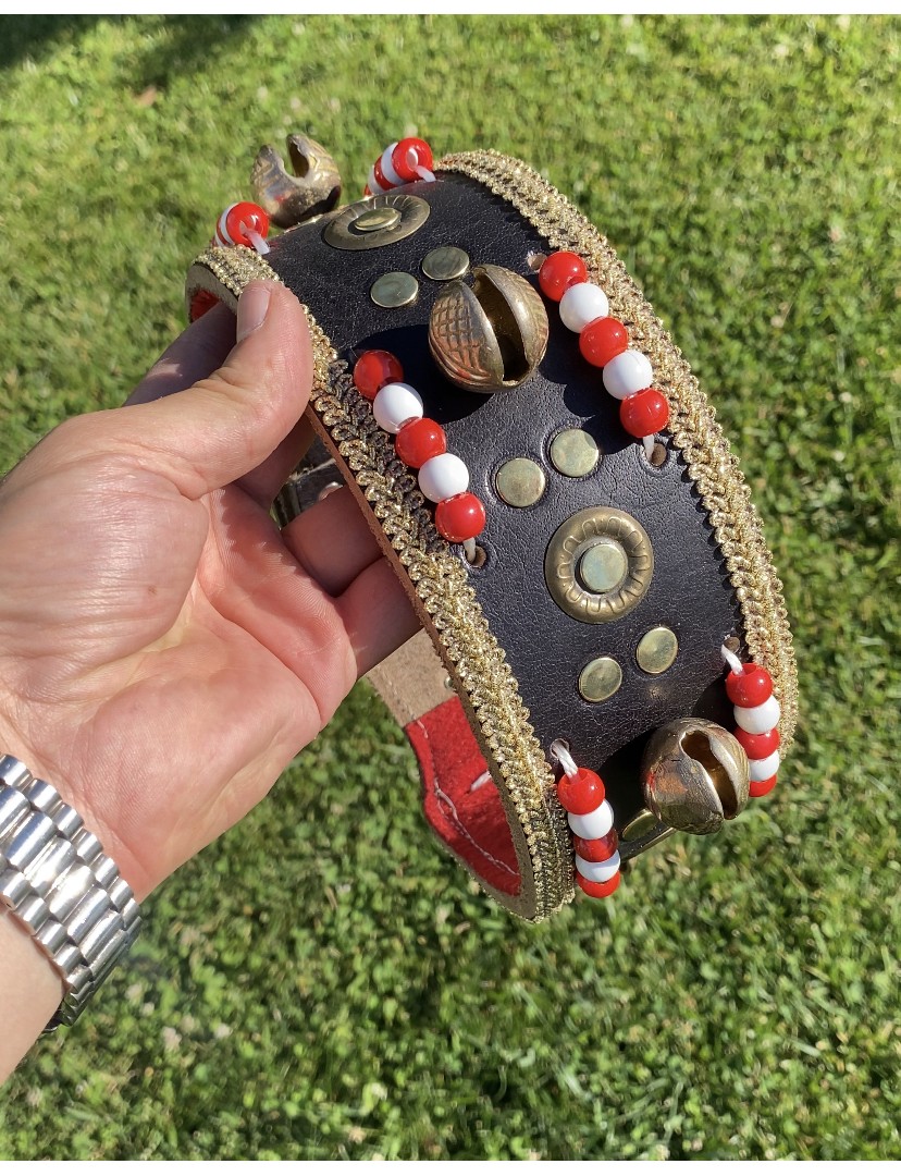 Kangal Köpek Tasması 4 Zilli Hakiki Deri Özel Seri