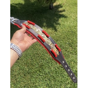 Hakiki Deri Boncuklu Kangal Köpek Tasması 60 Cm