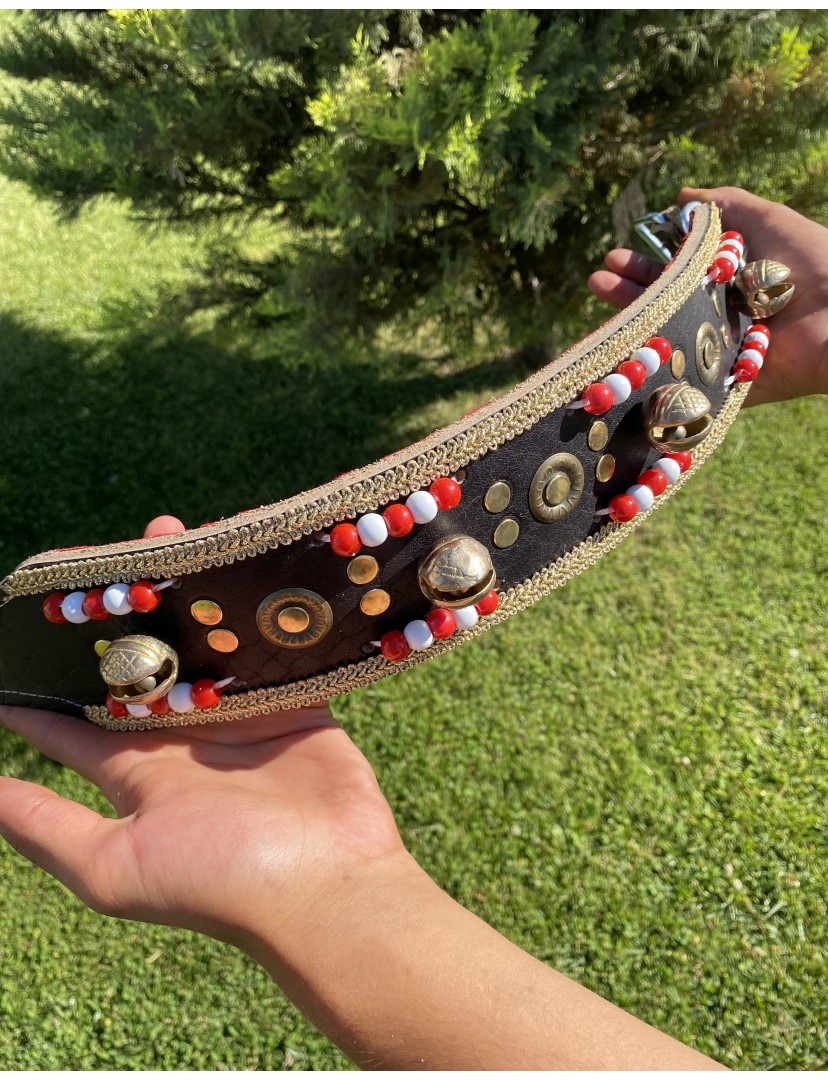 Kangal Köpek Tasması 4 Zilli Hakiki Deri Özel Seri