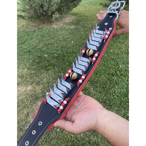 Kangal Çoban Köpek Tasması 2 Zilli Hakiki Manda Derisi Eğilmez Bükülmez Çoban Serisi