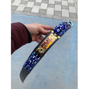 Özel İsimli Kangal Köpek Tasması Nazar Boncuklu Hakiki Manda Derisi