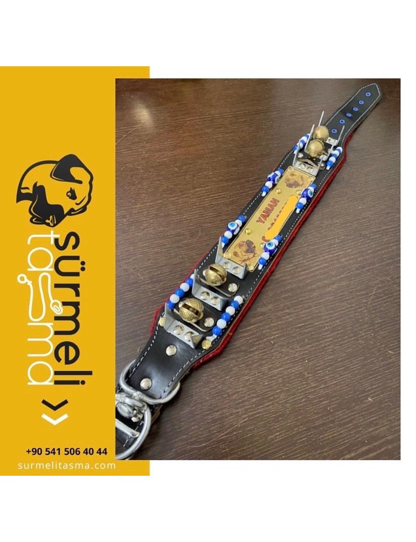 İsteğinize Özel İsimli Hakiki Deri Kangal Köpek Tasması Çoban Zilli Dikenli Boyunluk 1. Sınıf