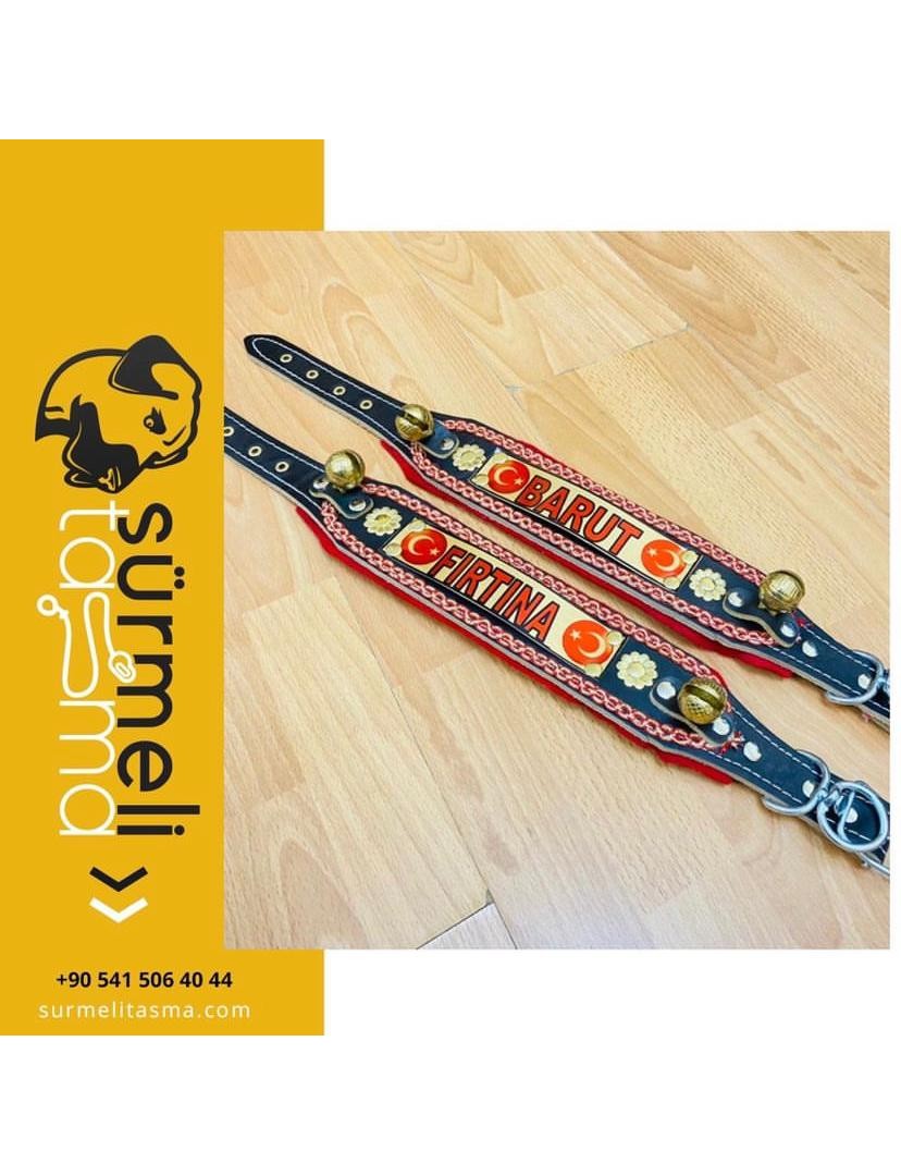 İsteğinize Özel İsimli Hakiki Deri Yavru Kangal Köpek Tasması Zilli Boyunluk 1. Sınıf