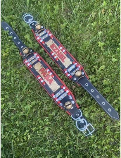 İsteğinize Özel İsimli Yavru Kangal Çoban Köpek Tasması Hakiki Manda Derisi Zilli Dikenli