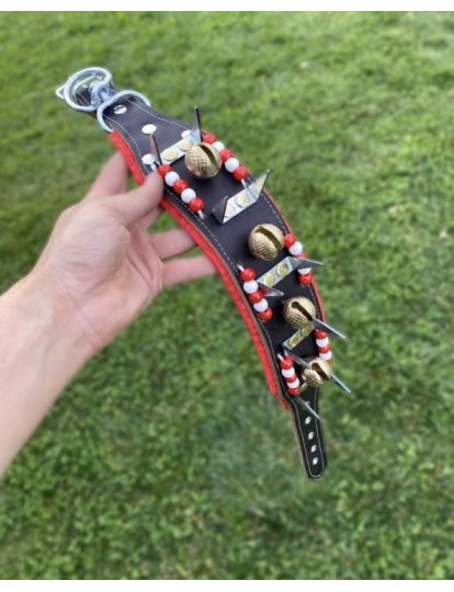 Yavru Kangal Çoban Tasması Hakiki Deri 4 Zilli 1. Sınıf