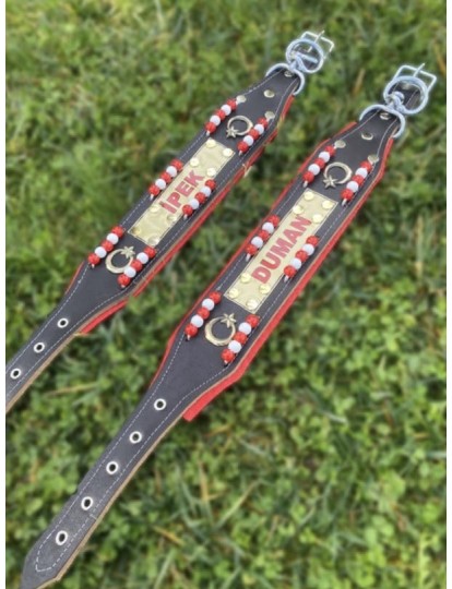 İsteğinize Özel İsimli Yavru Kangal Köpek Tasması Hakiki Manda Derisi Zilsiz Model