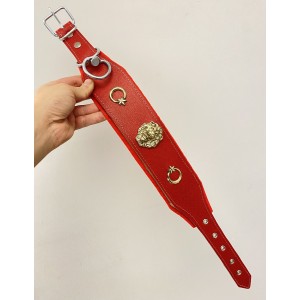 Yavru Kangal Köpek Tasması Hakiki Deri 1. Sınıf Kırmızı