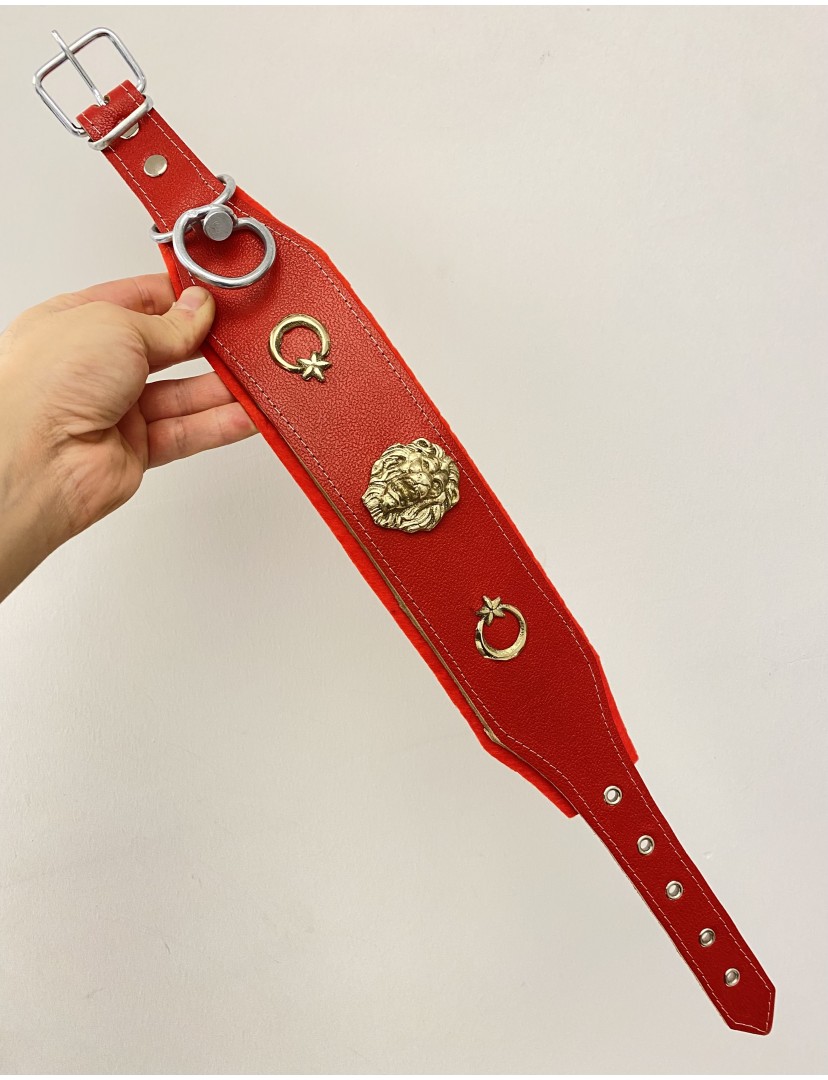 Yavru Kangal Köpek Tasması Hakiki Deri 1. Sınıf Kırmızı