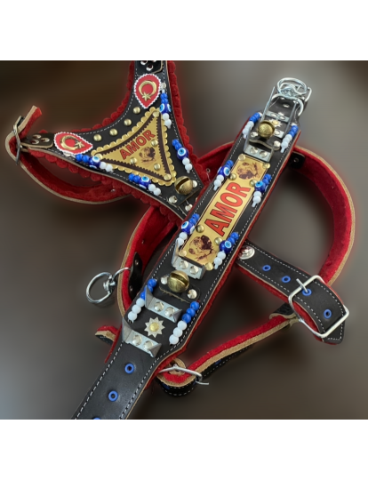 İsteğinize Özel İsimli Gladyatör Kangal Çoban Köpek Tasma Seti Hakiki Deri Göğüslük Boyunluk 1. Sınıf