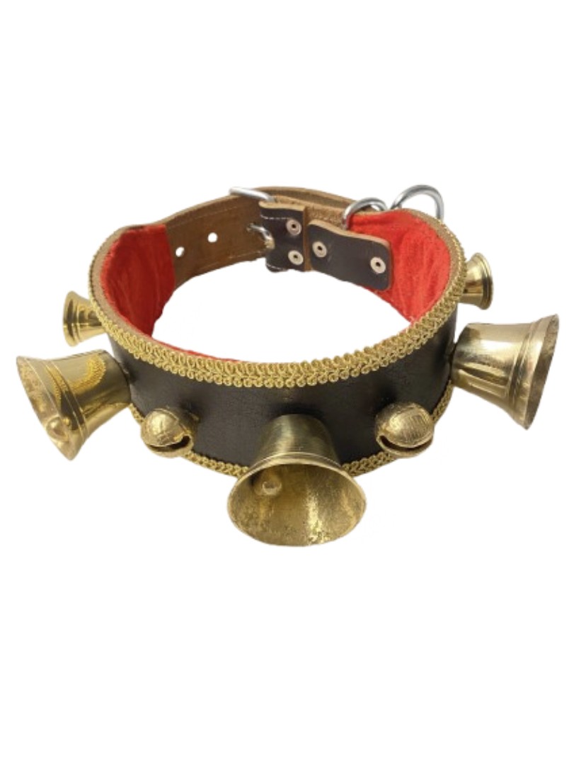 Kangal Köpek Tasması 7 Sıra Zilli Hakiki Manda Derisi 1. Sınıf