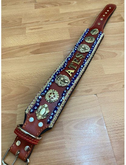 İsteğinize Özel İsimli Hakiki Manda Derisi Kangal Köpek Tasması 3 Boyut Harfler 1. Sınıf