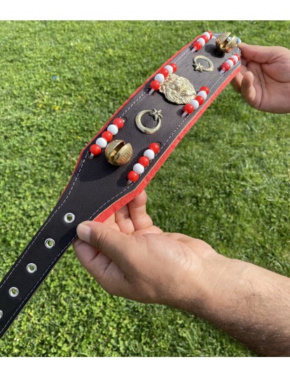 Yavru Kangal Tasması Hakiki Deri 2 Zilli 1. Sınıf