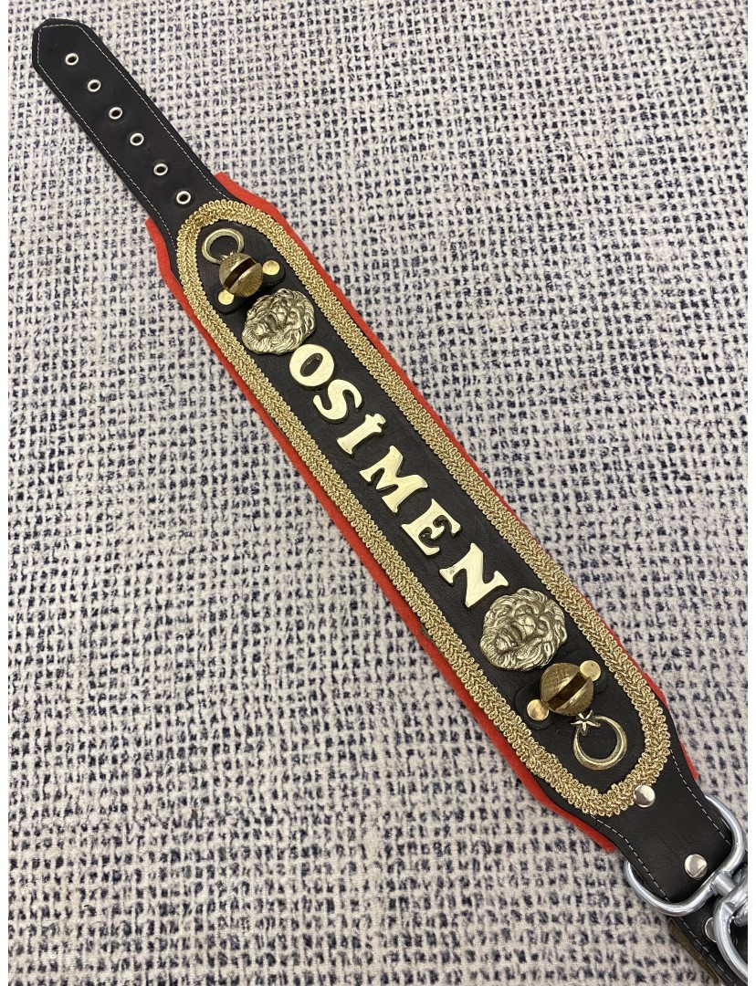 İsteğinize Özel İsimli Kangal Köpek Tasması Hakiki Deri 2 Zilli