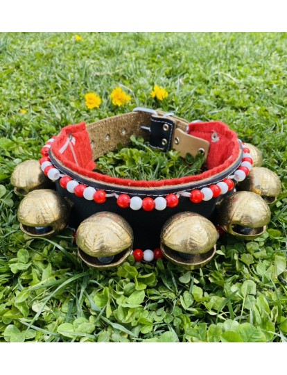 Büyük 7 Zilli Kangal Köpek Tasması Hakiki Deri