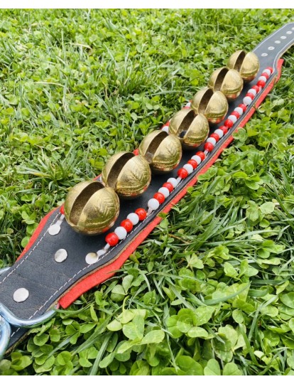 Büyük 7 Zilli Kangal Köpek Tasması Hakiki Deri