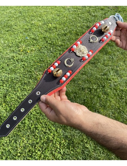 Yavru Kangal Tasması Hakiki Deri 2 Zilli 1. Sınıf