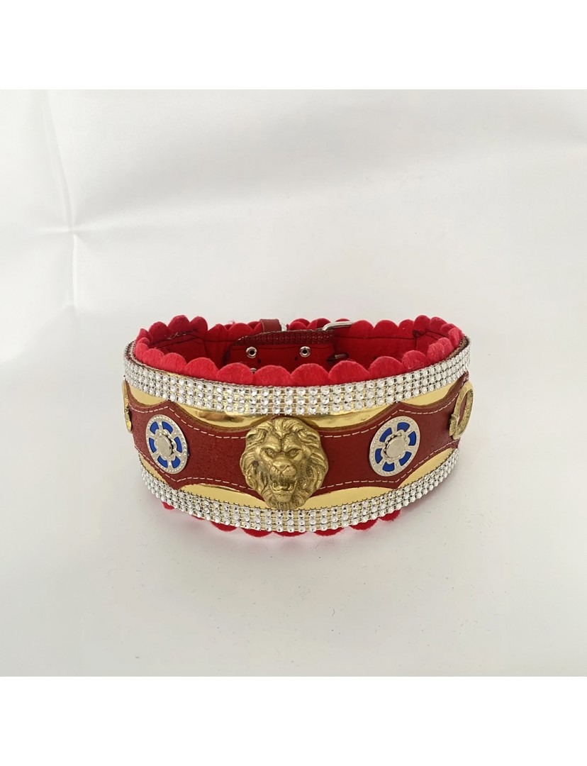 Zilsiz Aslan Başlı Kangal Köpek Tasması 1. Sınıf Dayanıklı