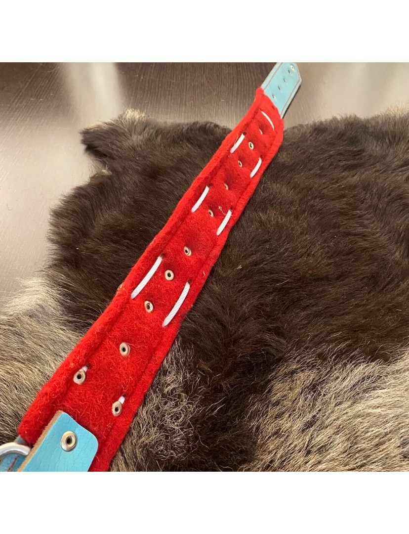 Kangal Köpek Tasması Hakiki Manda Derisi 2 Zilli 1. Sınıf Mavi