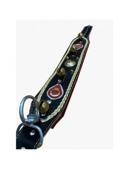 Geniş Deri Köpek Tasması 4 Zilli