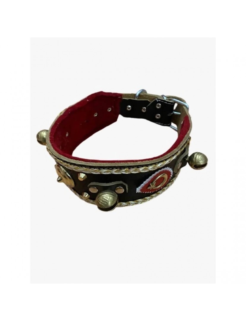 Geniş Deri Köpek Tasması 4 Zilli