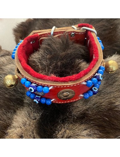 Kangal Köpek Tasması Hakiki Manda Derisi 2 Zilli 1. Sınıf