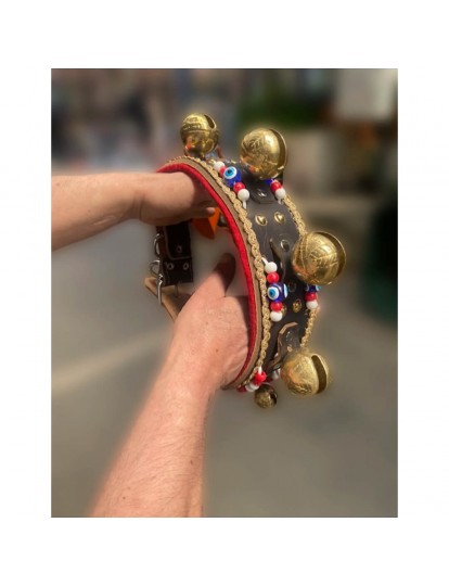 Büyük Zilli Kangal Köpek Tasması Hakiki Manda Derisi