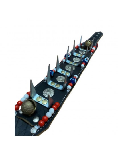 Geniş Kangal Çoban Köpek Tasması 2 Zilli Hakiki Manda Derisi