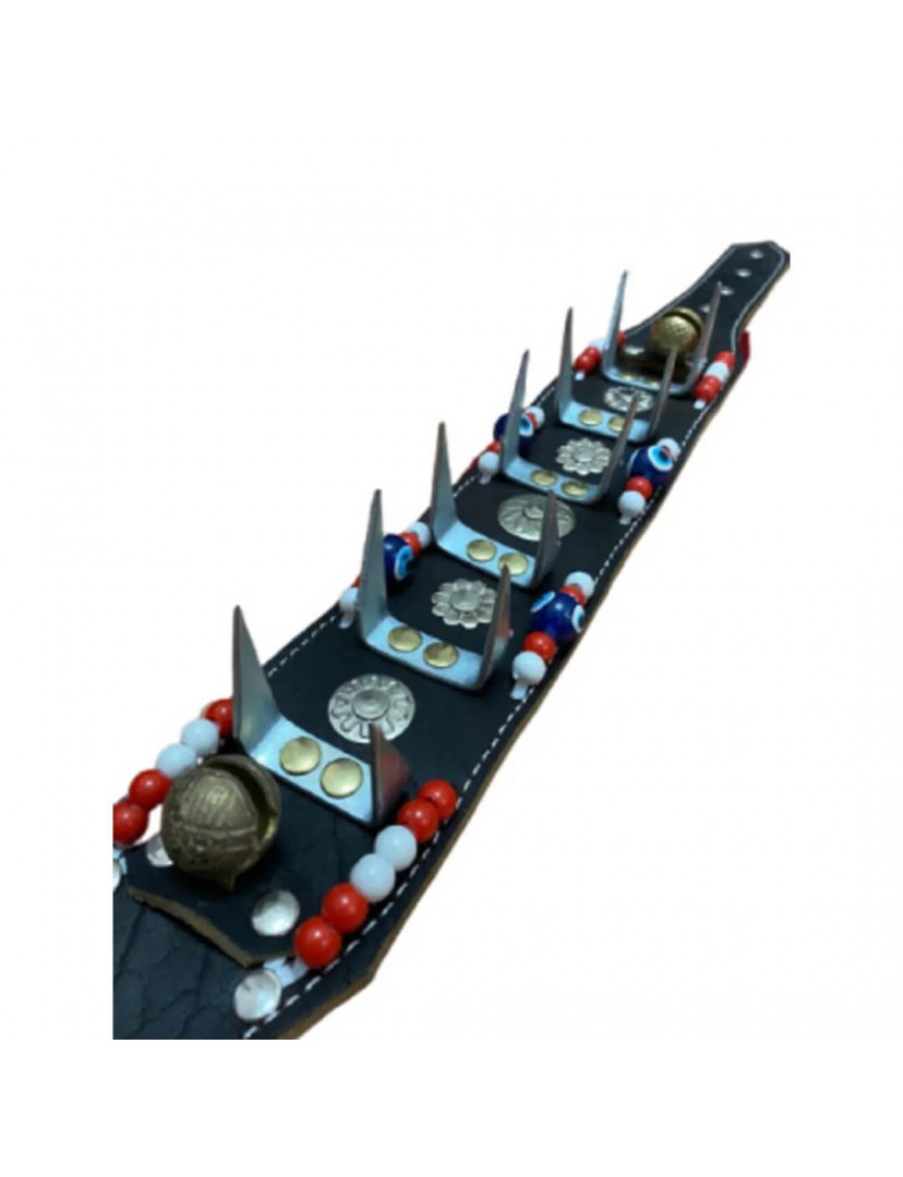 Geniş Kangal Çoban Köpek Tasması 2 Zilli Hakiki Manda Derisi