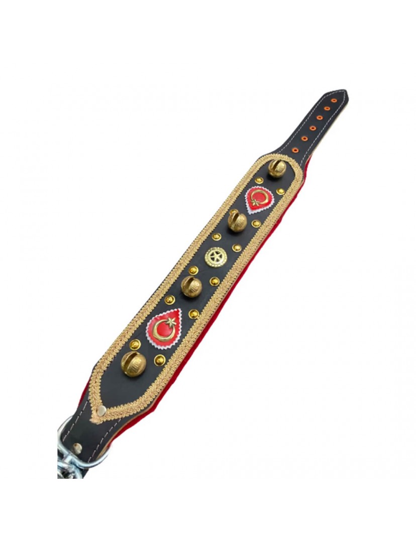 Zilli Deri Kangal Köpek Tasması Hakiki Manda Derisi