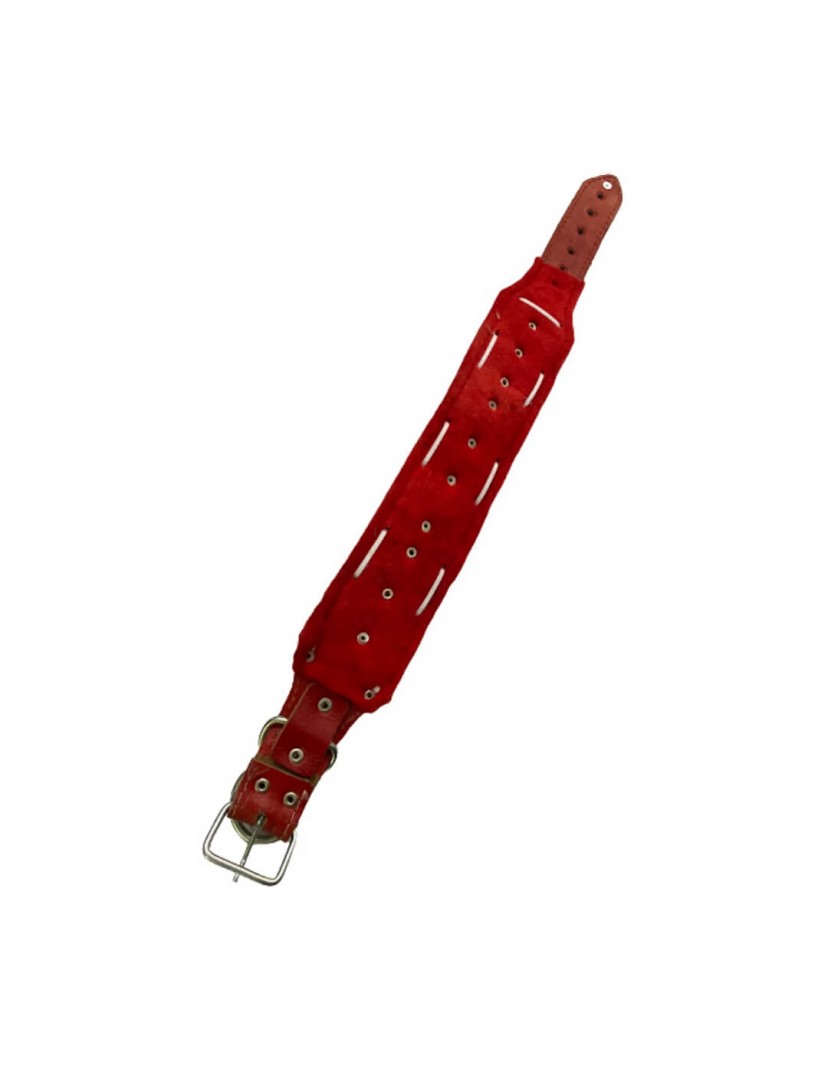 2 Zilli Kangal Köpek Tasması Kırmızı Hakiki Manda Derisi 