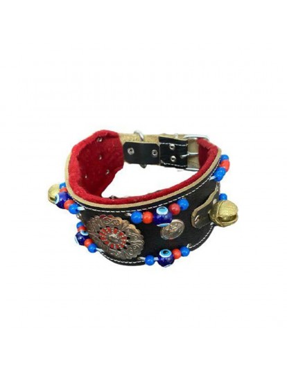 2 Zilli Geniş Deri Köpek Tasması