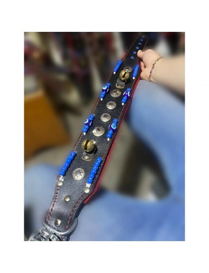 Zilli Kangal Köpek Tasması %100 Hakiki Manda Derisi