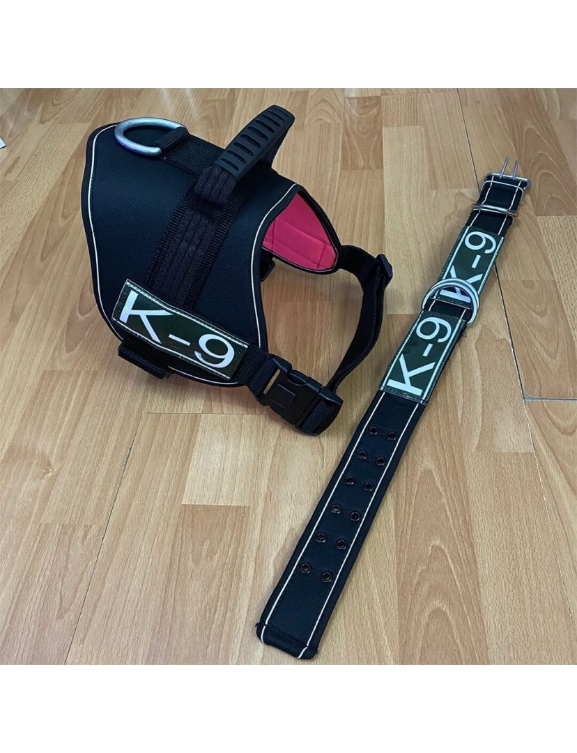 K9 Köpek Tasması Takım Belden Ile Boyunluk 1. Sınıf Siyah Renk