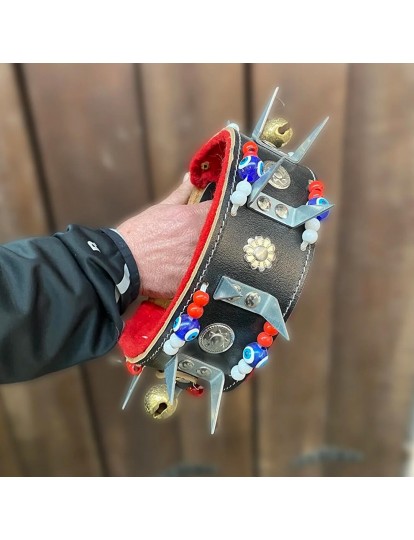 Kangal Çoban Köpek Tasması Deri Geniş 2 Zilli