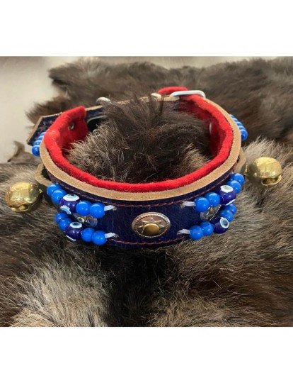 2 Zilli Kangal Köpek Tasması Hakiki Deri Siyah