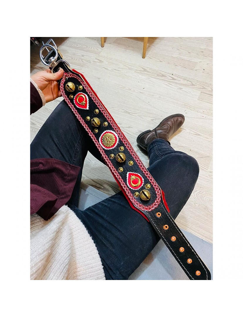 Kangal Köpek Tasması Hakiki Deri 4 Zilli 1. Sınıf