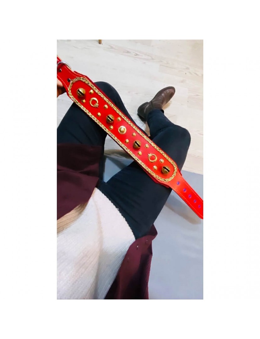 Kangal Köpek Tasması Hakiki Deri 4 Zilli 1. Sınıf