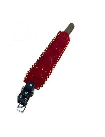 Geniş Deri Kangal Köpek Tasması 4 Zilli %100 Hakiki Manda Derisi