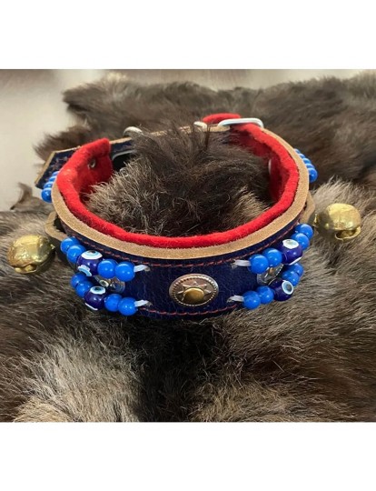 Kangal Köpek Tasması Hakiki Deri 2 Zilli