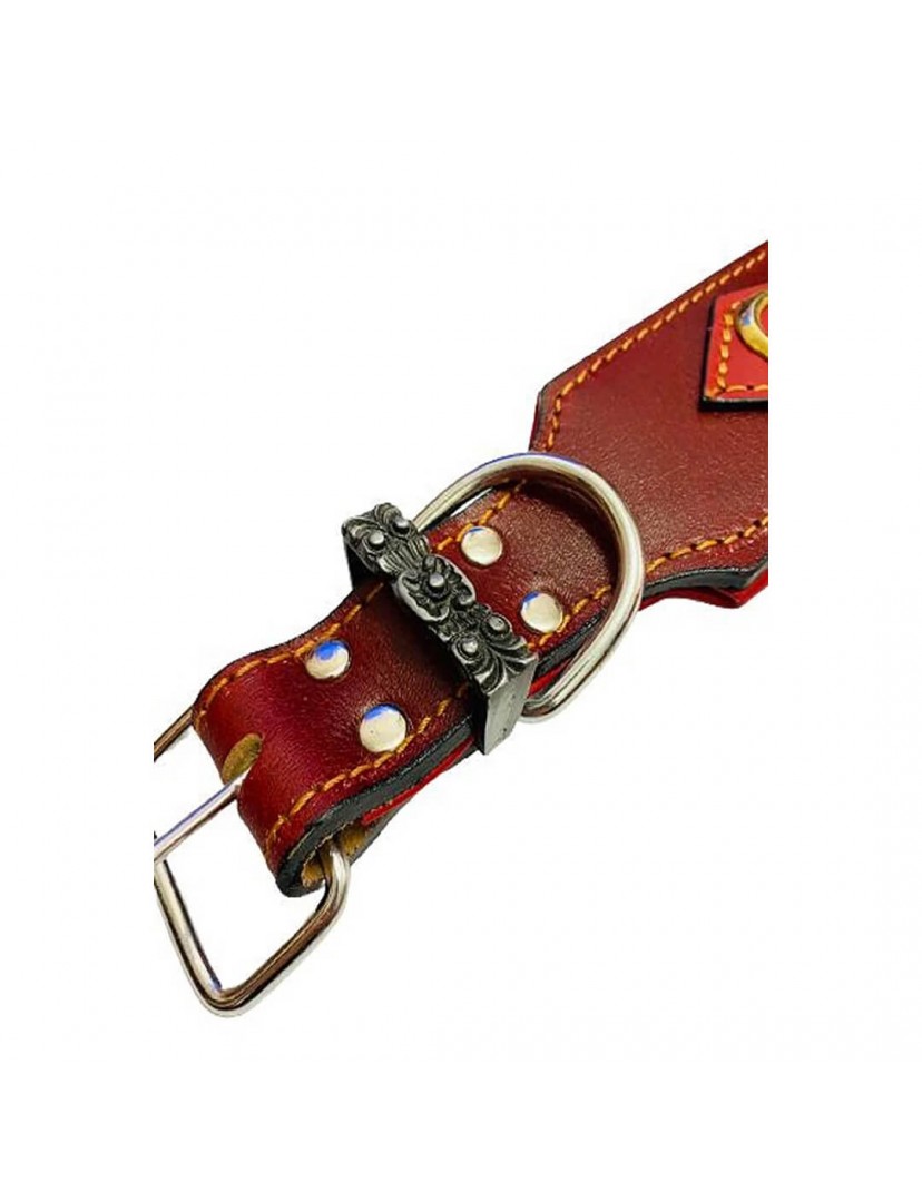 Hakiki Deri Köpek Tasması 2 Zilli 81 Cm