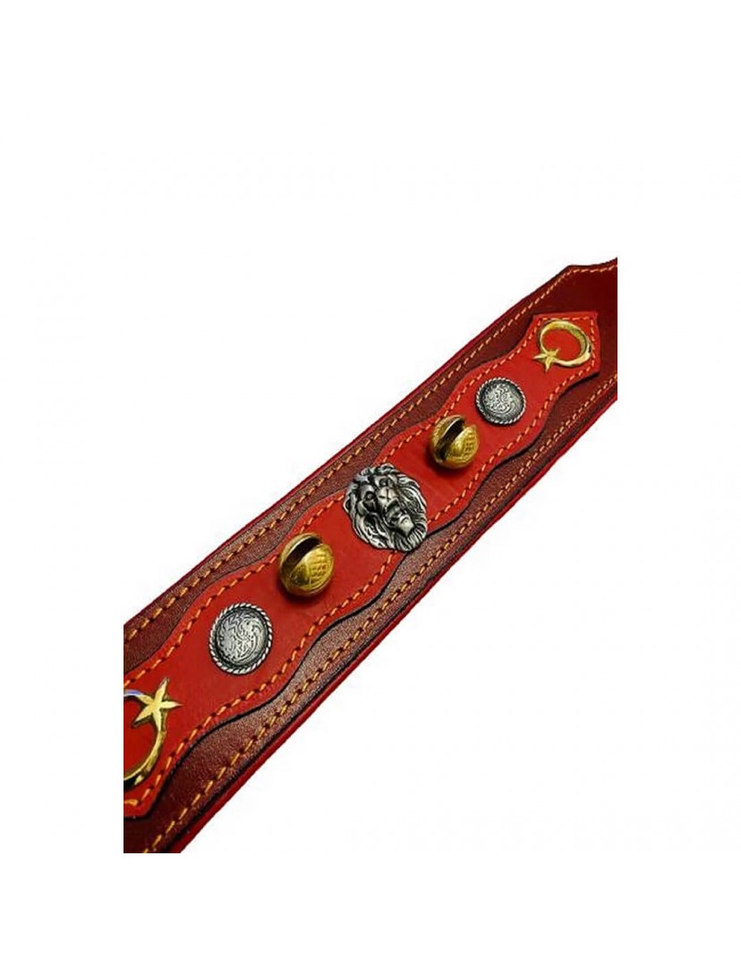 Hakiki Deri Köpek Tasması 2 Zilli 81 Cm