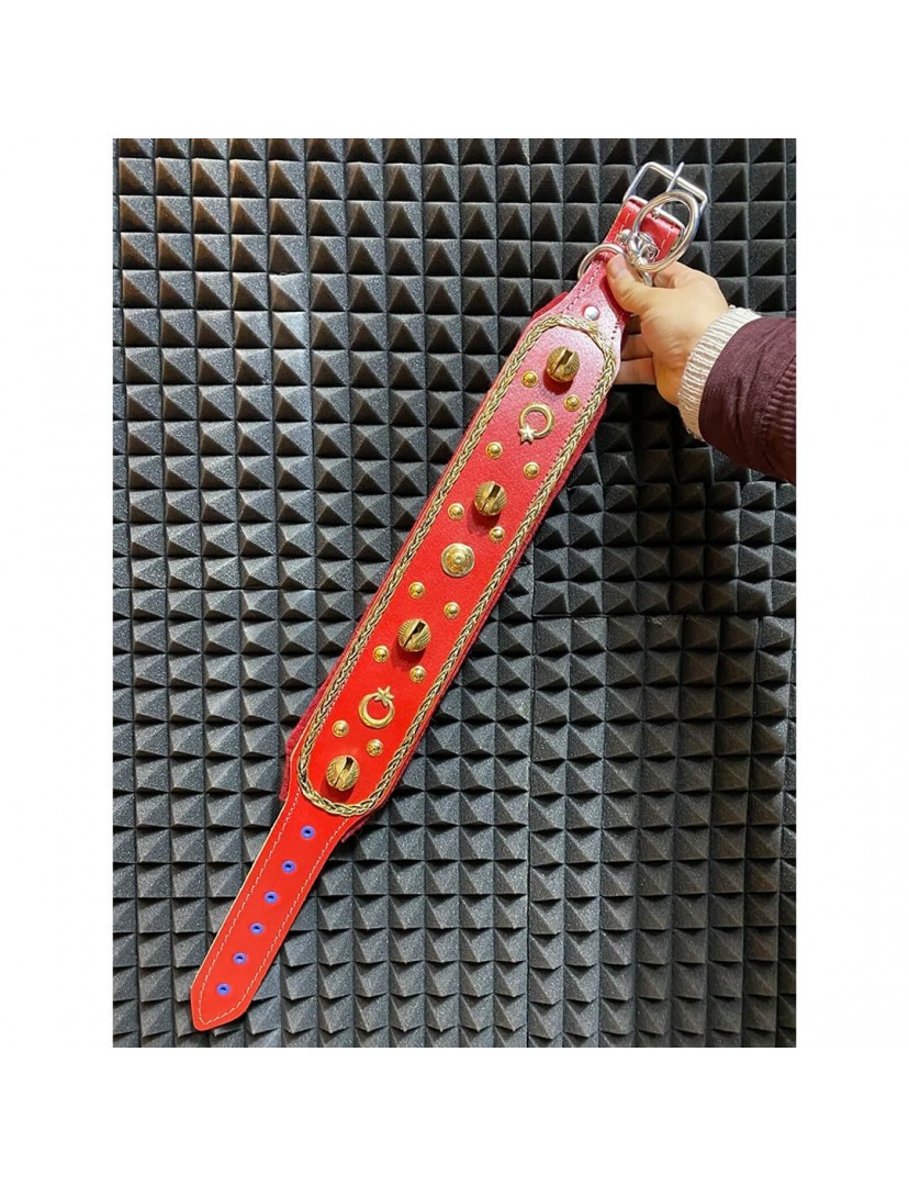 4 Zilli Geniş Deri Kangal Köpek Tasması