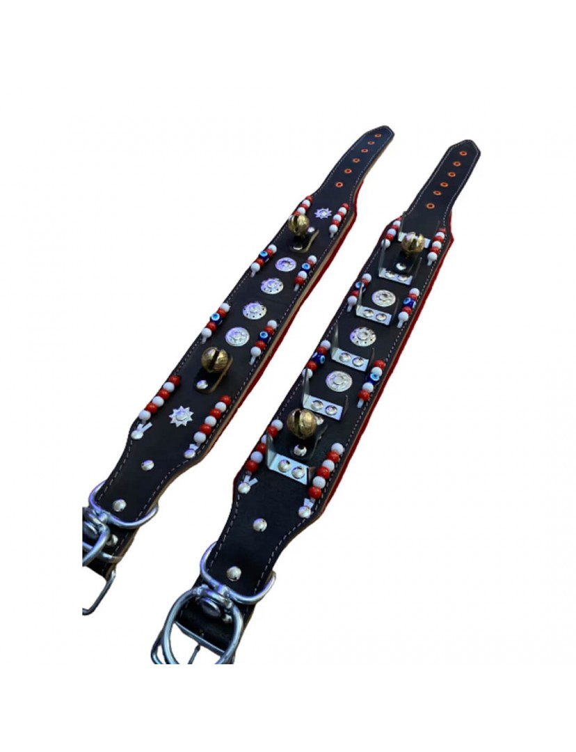 Kangal Köpek Tasması 2’li Set Çoban Zilli Hakiki Manda Derisi