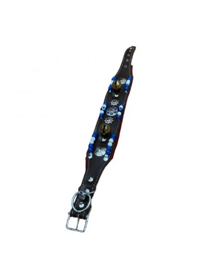 Yavru Deri Köpek Tasması 2 Zilli Siyah