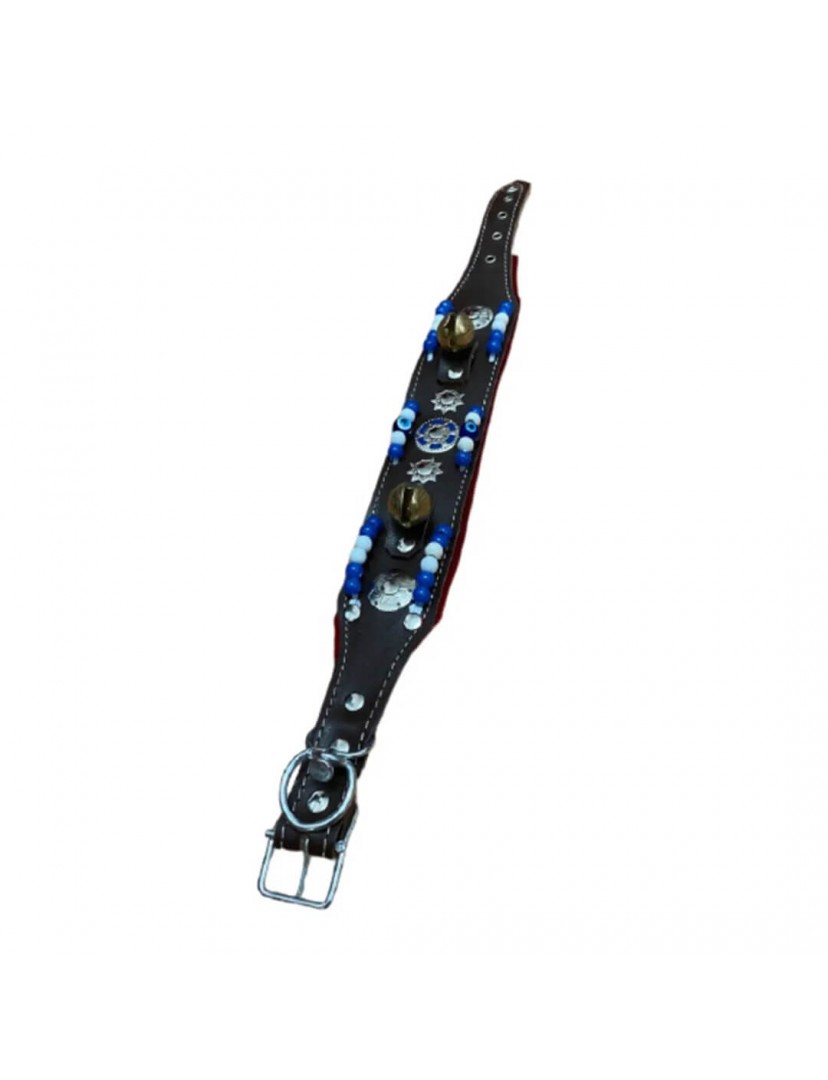 Yavru Deri Köpek Tasması 2 Zilli Siyah